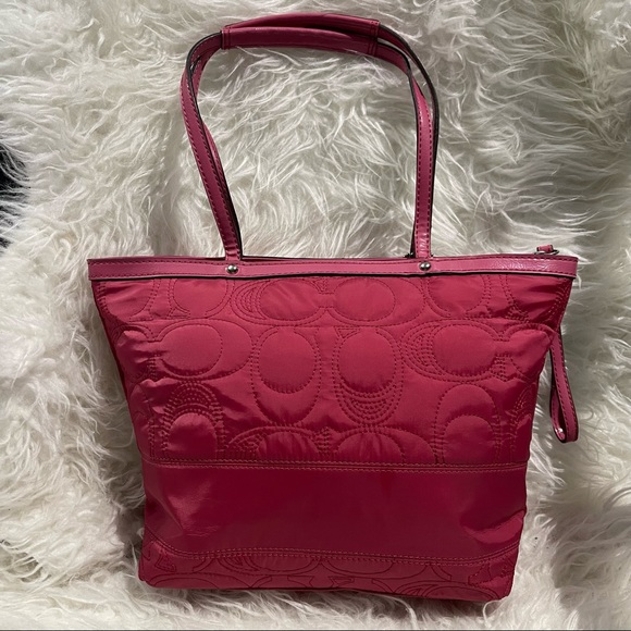Coach stitched signature nylon tote - Picture 3 of 9